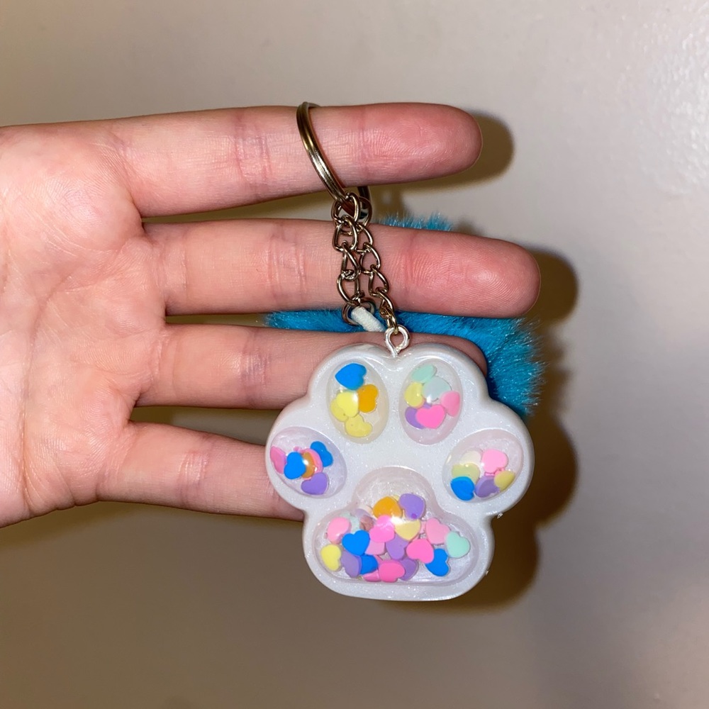 Handmade resin kawaii sprinkle paw